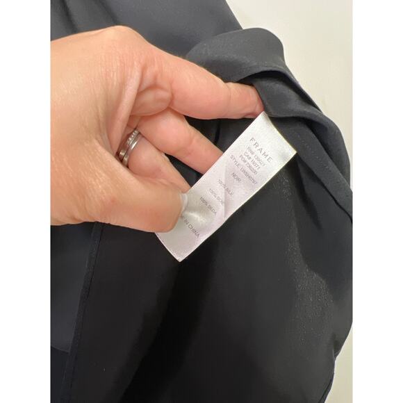 NEW Frame Smocked High Neck Sleeveless Blouse Women's Bkack Noir Size: XS - Picture 5 of 7